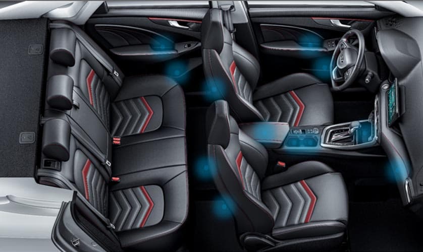 Multiple convenient storage spaces throughout the vehicle